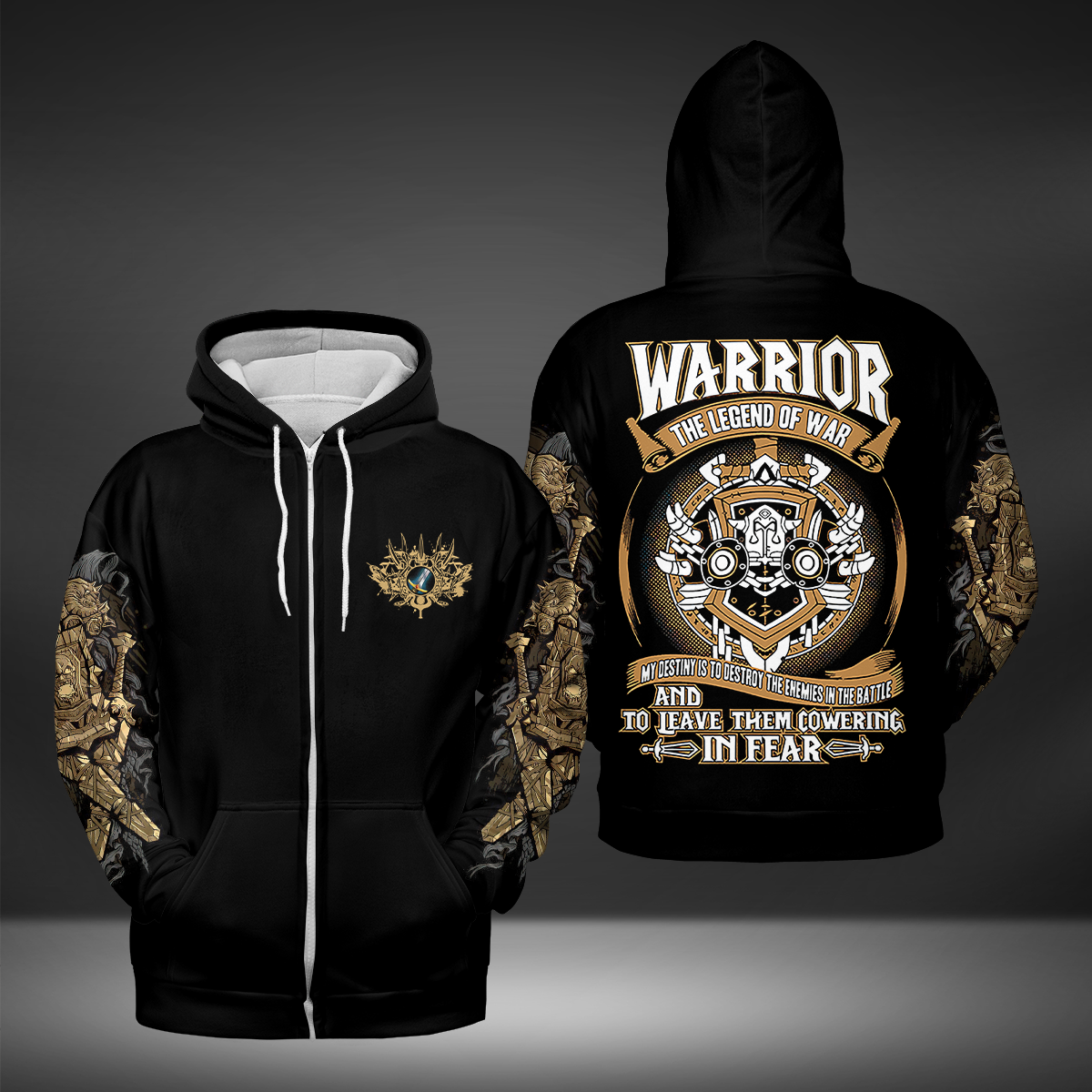 Warrior Class Definition All-over Print Zip Hoodie ( Midweight )