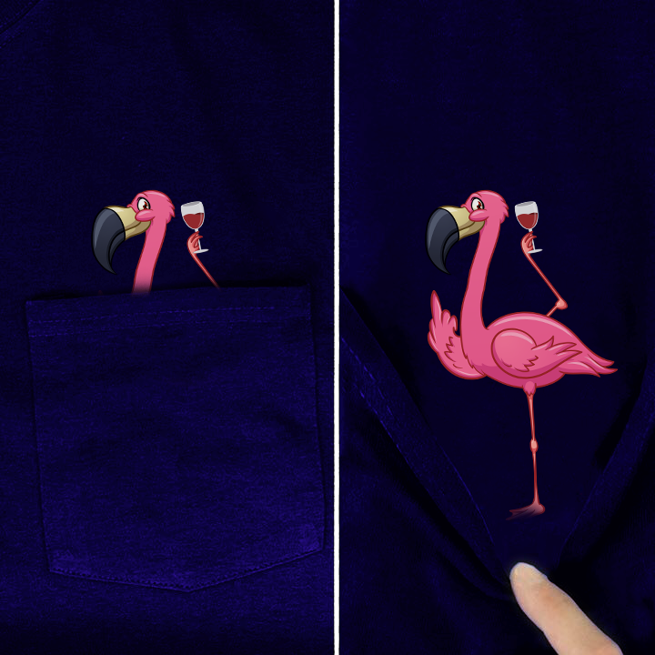Flamingo Middle Finger Pocket Shirt