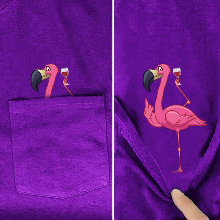 Flamingo Middle Finger Pocket Shirt
