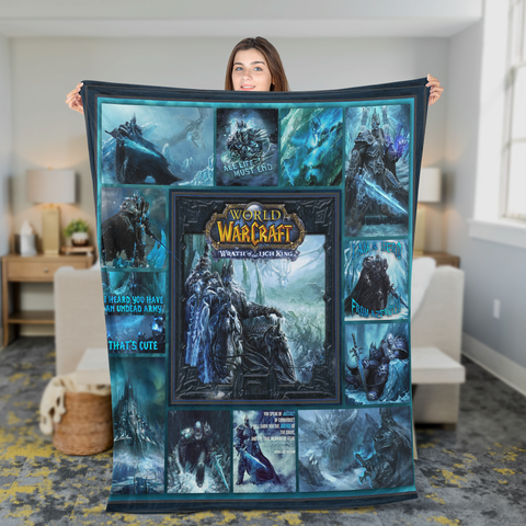 Wrath Of The Lich King WoW Fleece Blanket ( Premium )