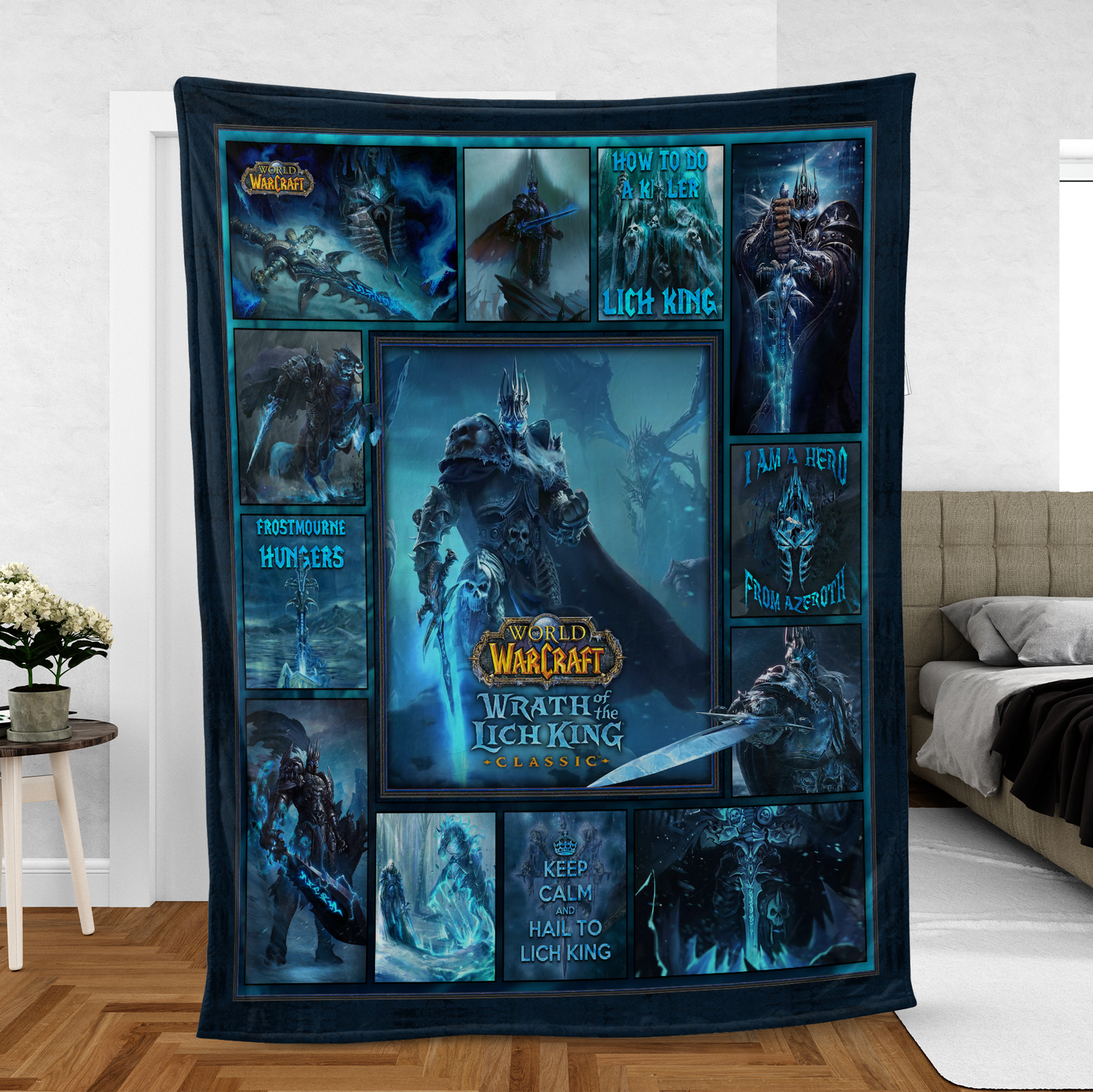 The Lich King - Dark Lord of the Dead - WoW Fleece Blanket ( Premium )