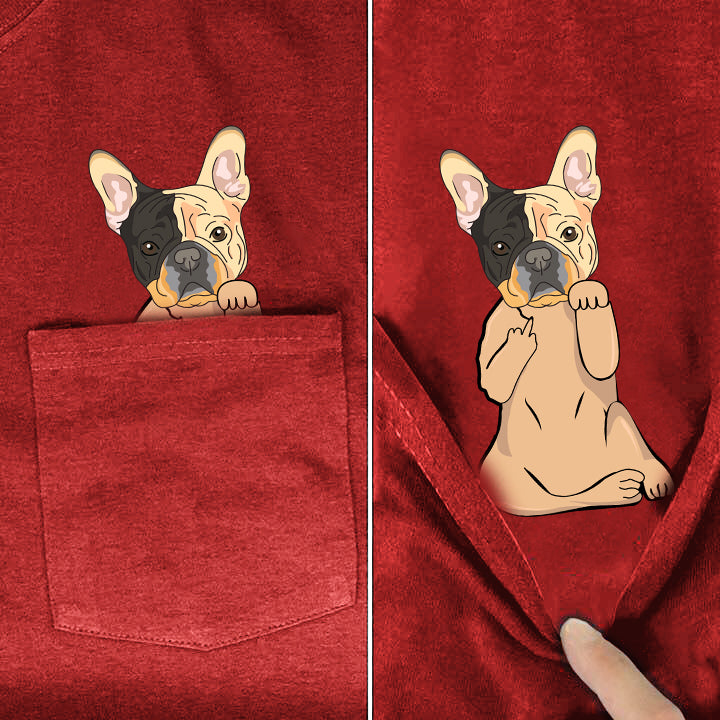 French Bulldog Middle Finger Pocket Shirt