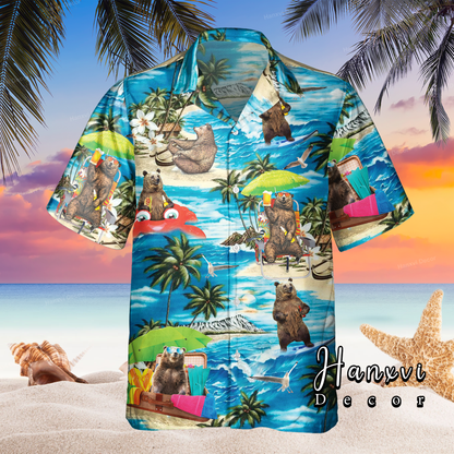 Bear With Beach Hawaiian Shirt