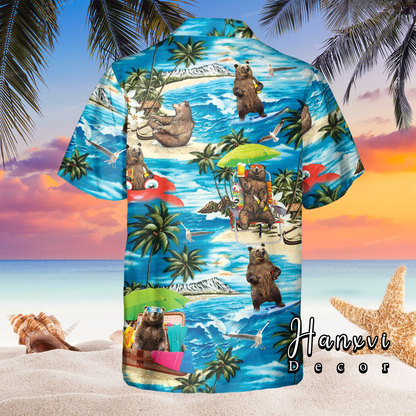 Bear With Beach Hawaiian Shirt