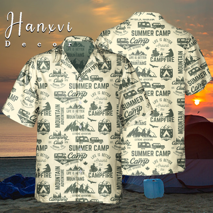 Summer Camp Camping Club Hawaiian Shirt
