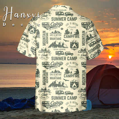 Summer Camp Camping Club Hawaiian Shirt