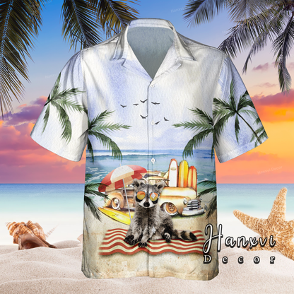 RACCOON Beach Club Hawaiian Shirt
