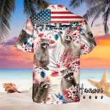 RACCOON With American Flag Hawaiian Shirt