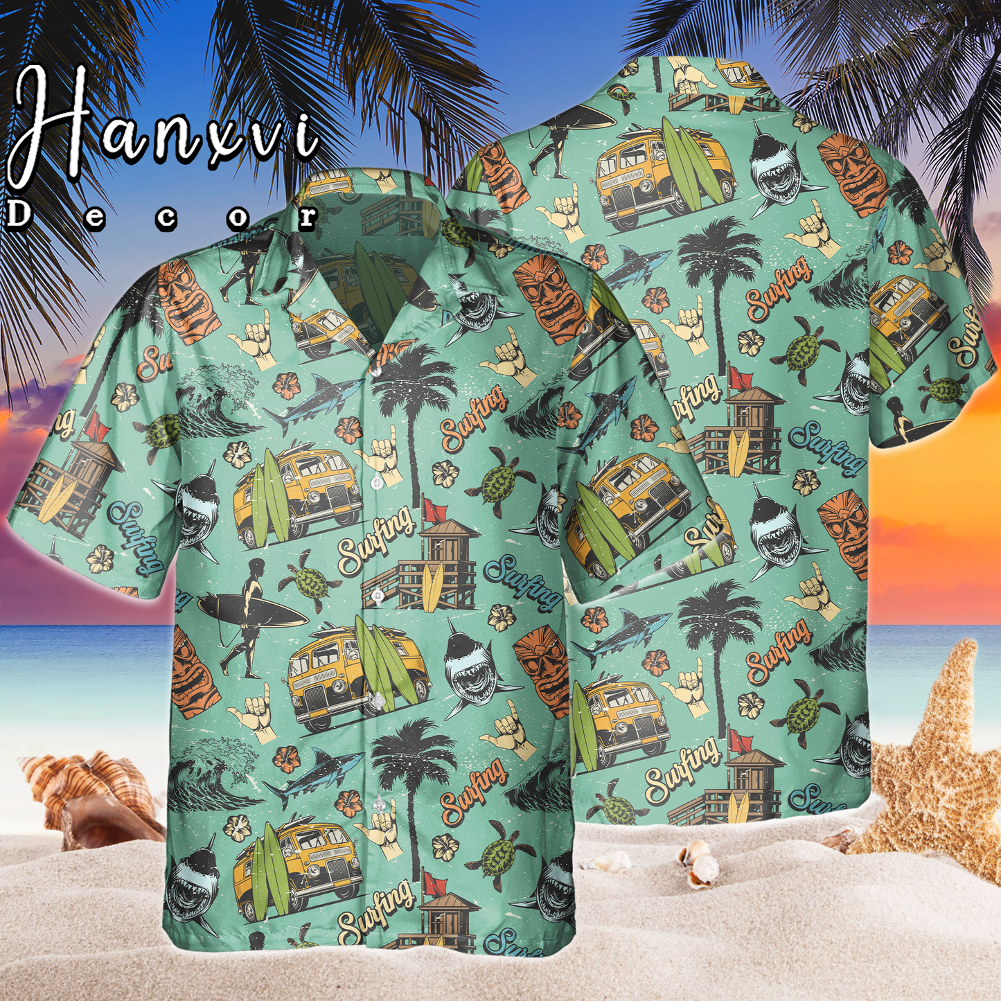 SURFING Beach Club Hawaiian Shirt