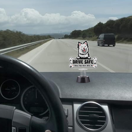 Samoyed Dog Drive Safe I Need You Here With Me Spring With Acrylic Stand For Car Dashboard