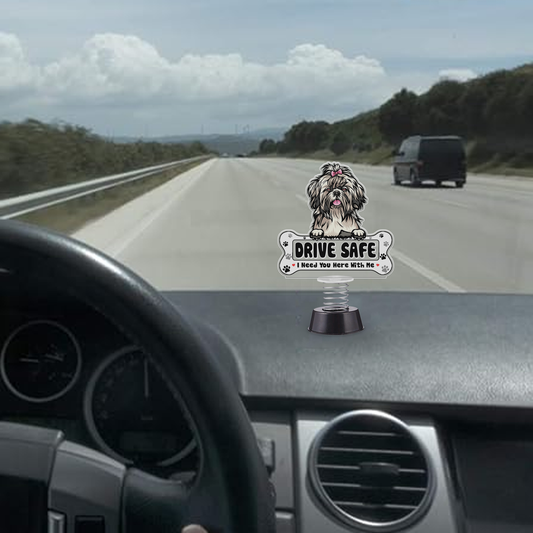 Shih Tzu Dog Drive Safe I Need You Here With Me Spring With Acrylic Stand For Car Dashboard