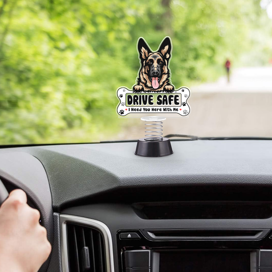 German Shepherd Dog Drive Safe I Need You Here With Me Spring With Acrylic Stand For Car Dashboard