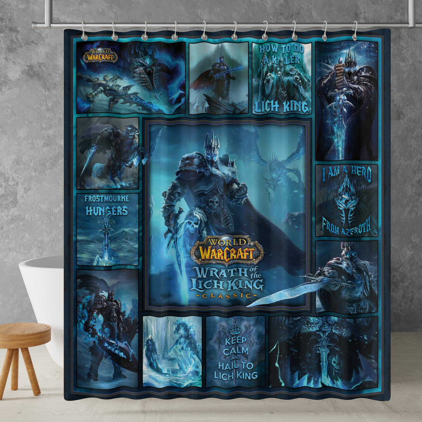 Lich King WOTLK Warcraft Shower Curtain