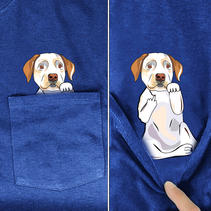 Labrador Retriever Middle Finger Pocket Shirt
