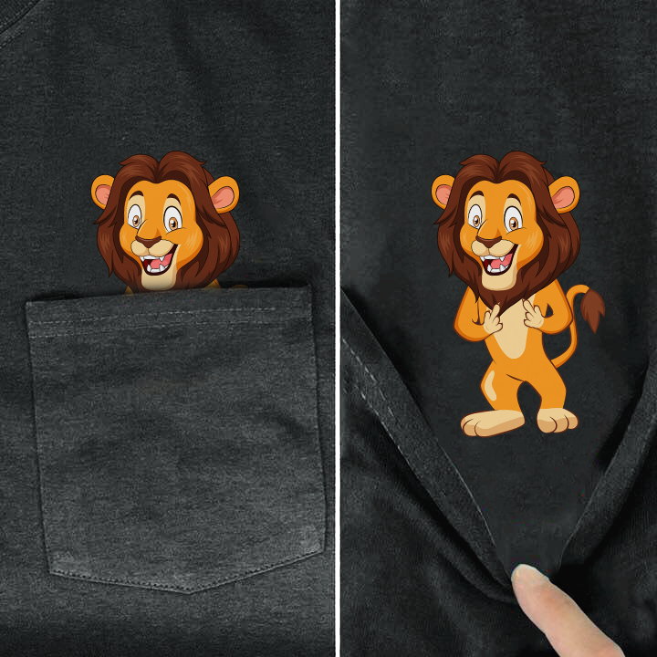 Lion Middle Finger Pocket Shirt