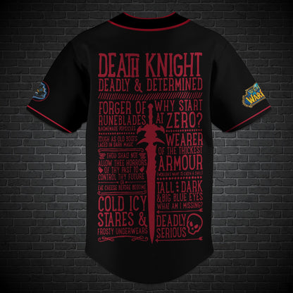 World of Warcraft Death Knight Class Baseball Jersey