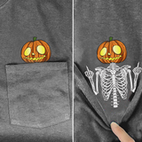 Halloween Pumpkin Pocket Shirt