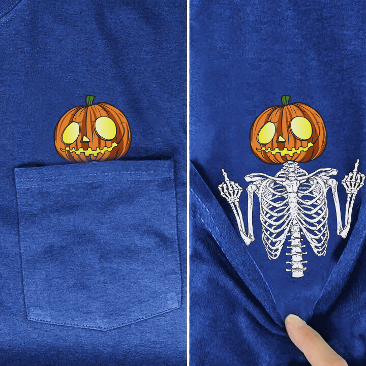 Halloween Pumpkin Pocket Shirt