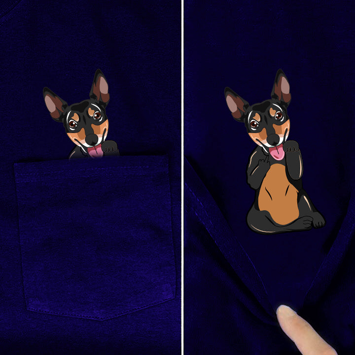 Russian Toy Terrier Middle Finger Pocket Shirt