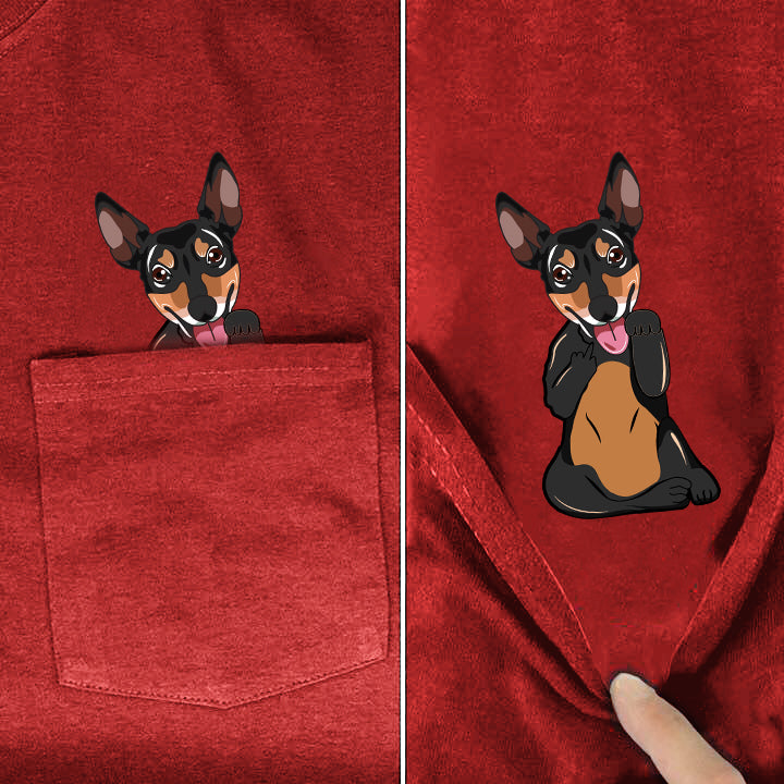 Russian Toy Terrier Middle Finger Pocket Shirt