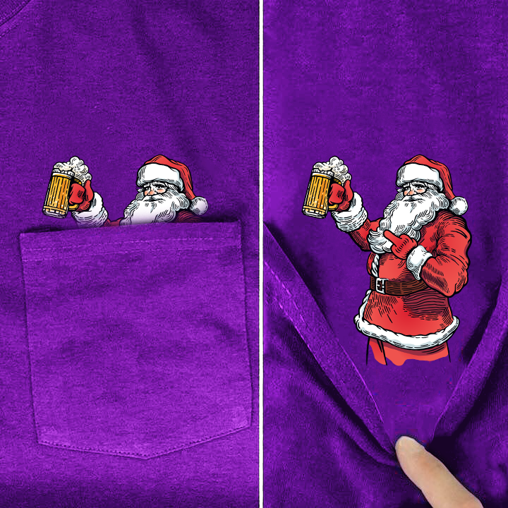 Santa funny Pocket Shirt