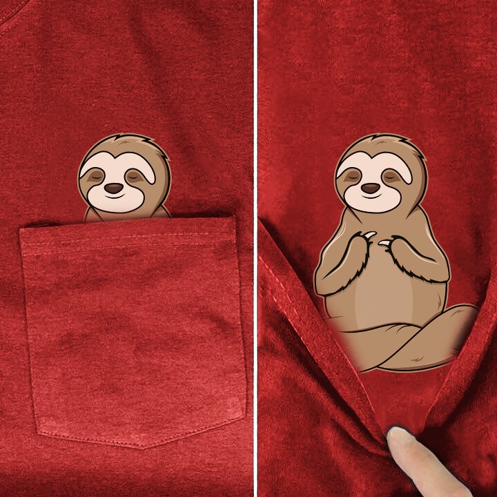Sloth Middle Finger Pocket Shirt