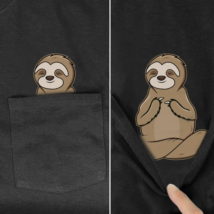 Sloth Middle Finger Pocket Shirt