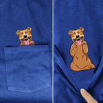 Staffordshire Terrier Pitbull Middle Finger Pocket Shirt