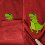 T-rex Middle Finger Pocket Shirt