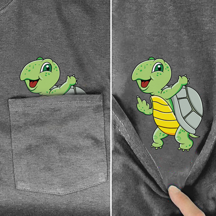 Turtle Middle Finger Pocket Shirt