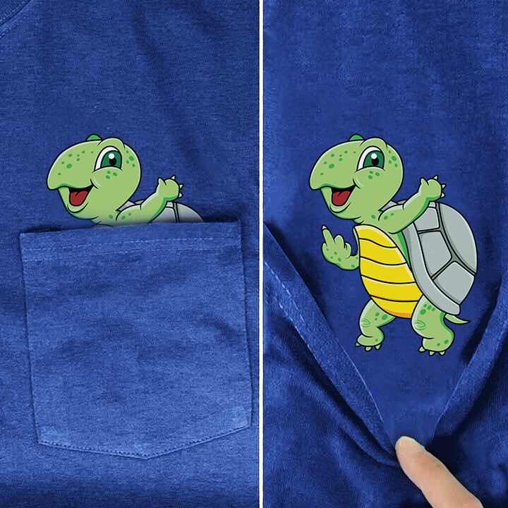 Turtle Middle Finger Pocket Shirt