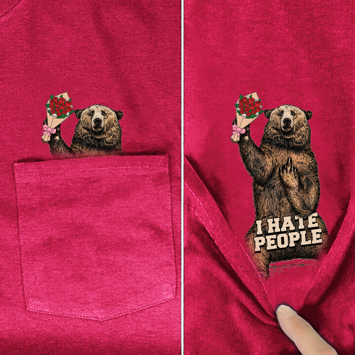 Bear is with rose shirt