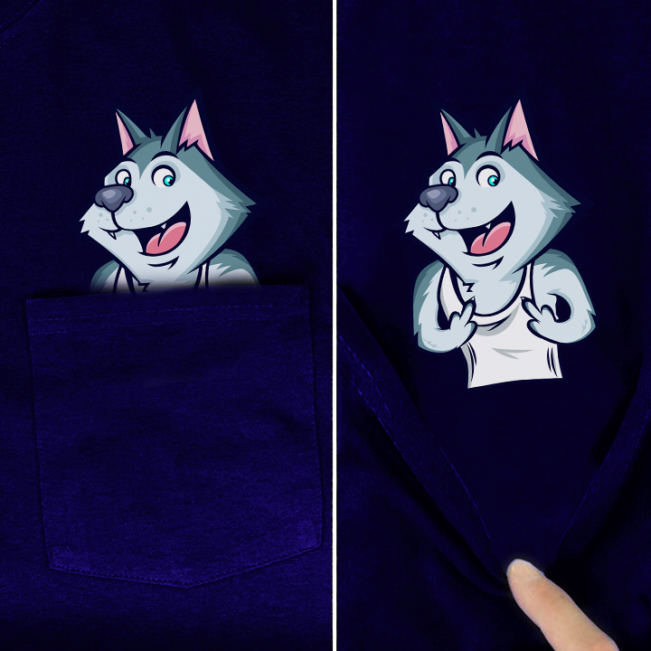 Wolf Middle Finger Pocket Shirt