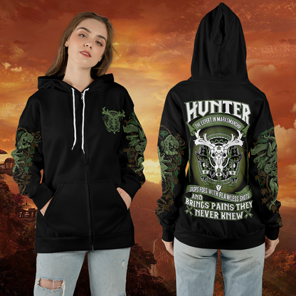 WoW Hunter Class Definition Icon V1 All-over Print Zip Hoodie