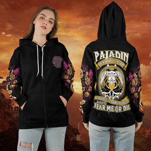 WoW Paladin Class Definition Icon V1 All-over Print Zip Hoodie