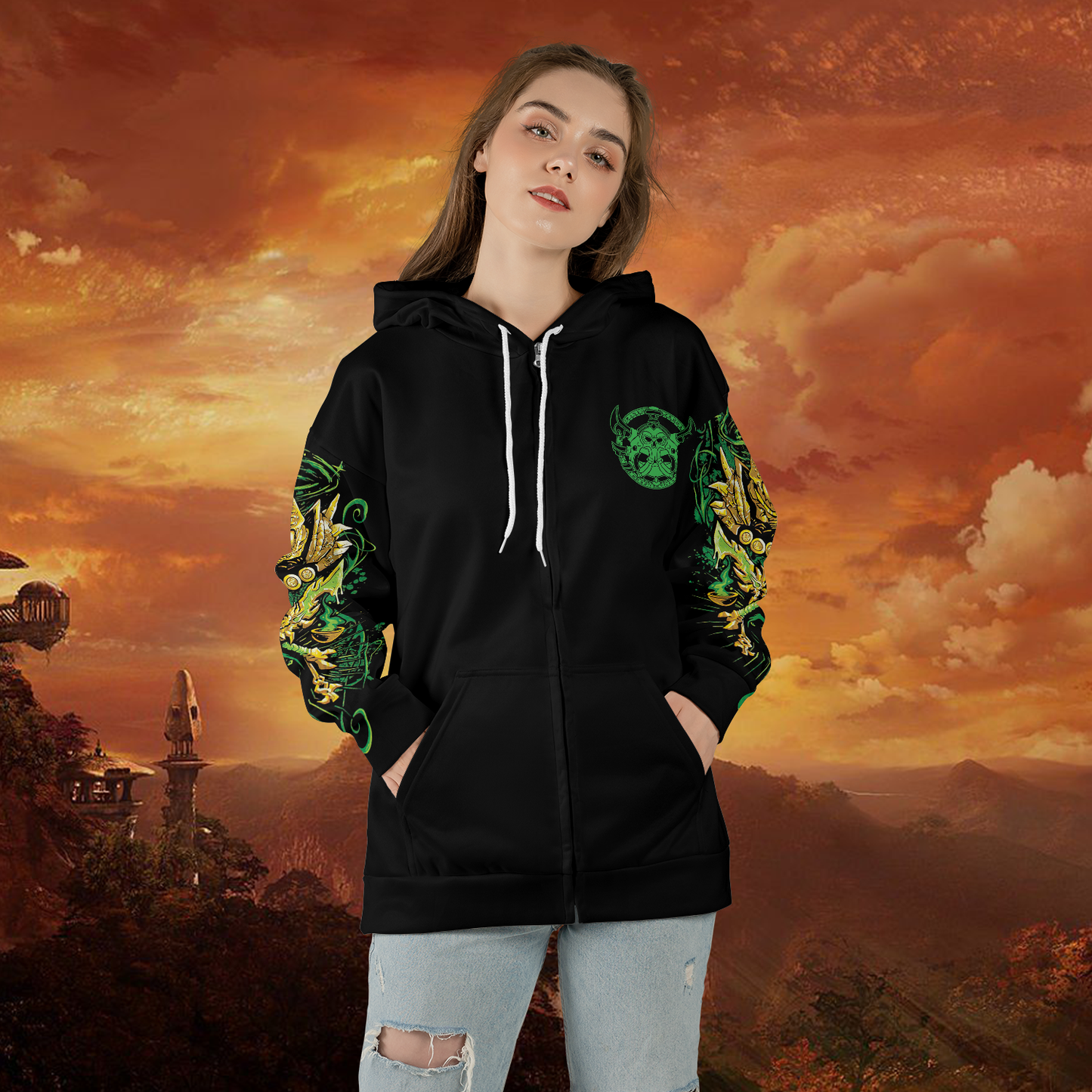 WoW Rogue Class Definition Icon V1 All-over Print Zip Hoodie