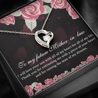 To My Mother In Law I Will Love Your Son Mother's Day Gift  Forever Love Necklace