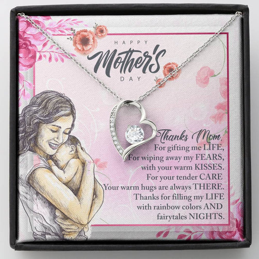 Thanks Mom Happy Mother's Day Forever Love Necklace