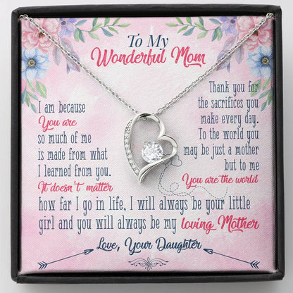 To My Wonderful Mom Happy Mother's Day Forever Love Necklace