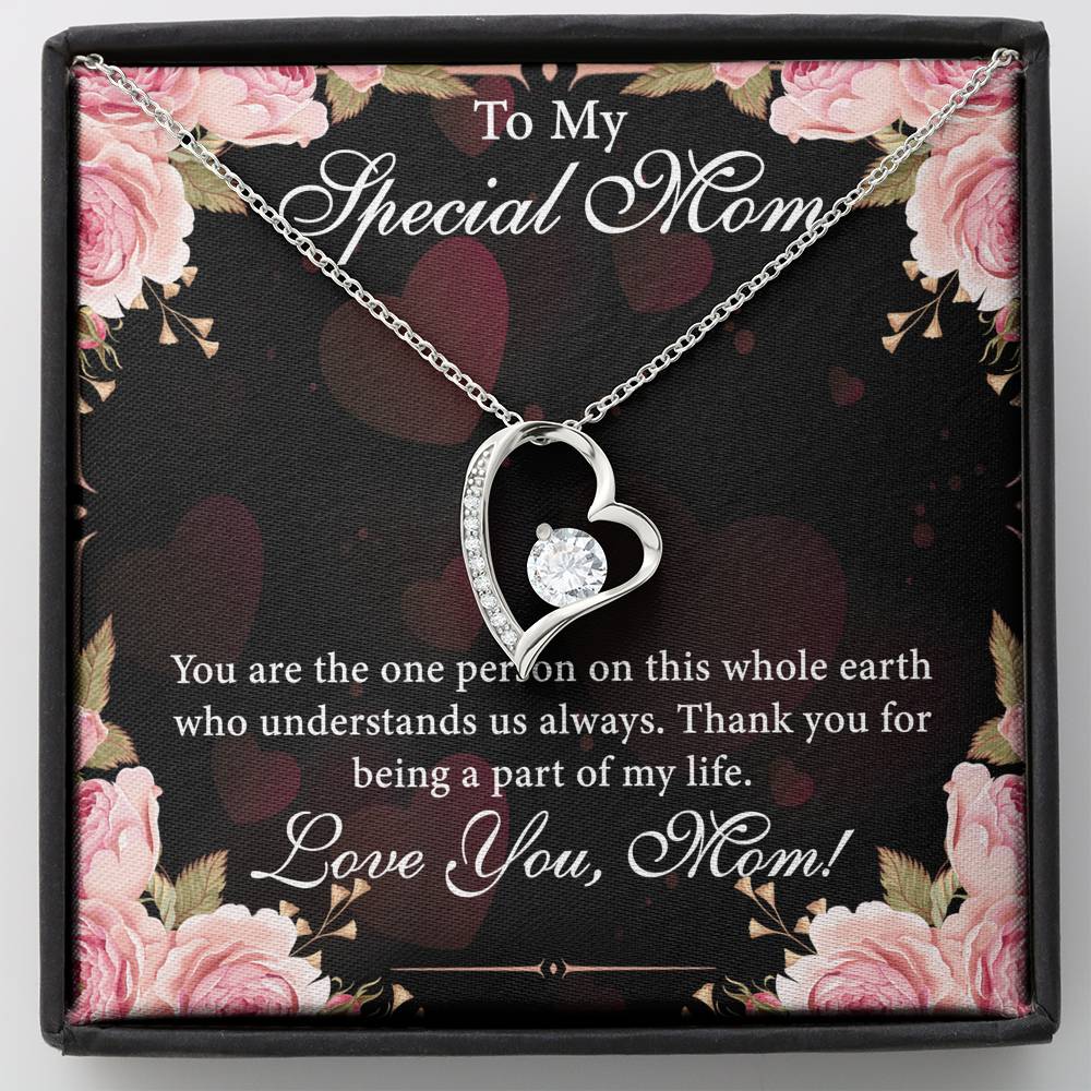 To My Special Mom You Are The One Person On This Earth Mother's Day Gift Forever Love Necklace