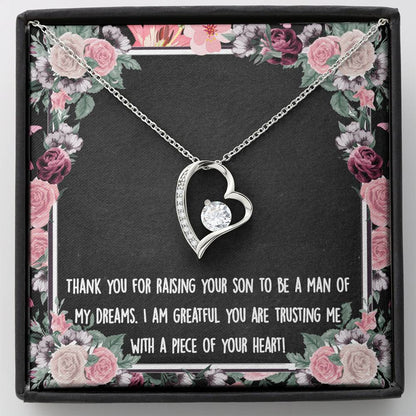 To My Mother In Law Thank You For Raising Your Son Mother's Day Gift Forever Love Necklace