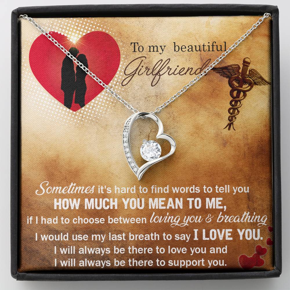 To My Girlfriend Sometimes It's Hard To Find Mother's Day Gift Forever Love Necklace