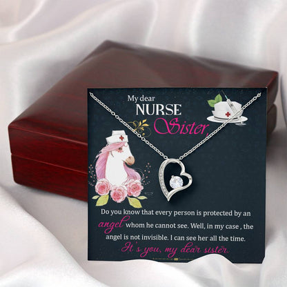 My Nurse Sister Mother's Day Gift Forever Love Necklace