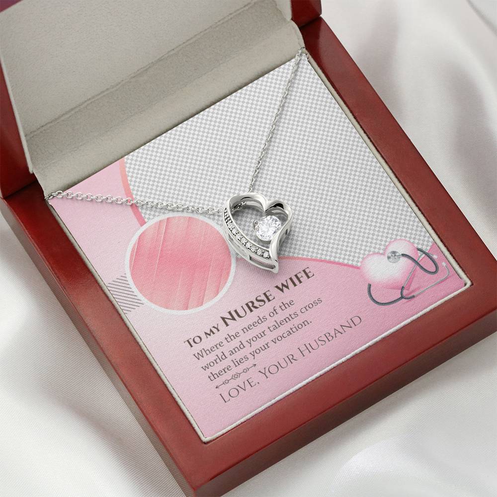 To My Nurse Wife Mother's Day Gift Forever Love Necklace