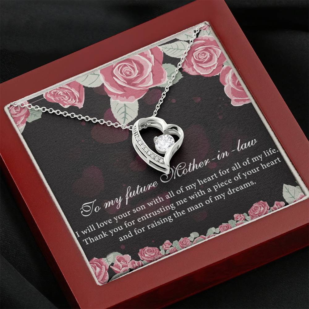 To My Mother In Law I Will Love Your Son Mother's Day Gift  Forever Love Necklace