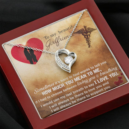 To My Girlfriend Sometimes It's Hard To Find Mother's Day Gift Forever Love Necklace