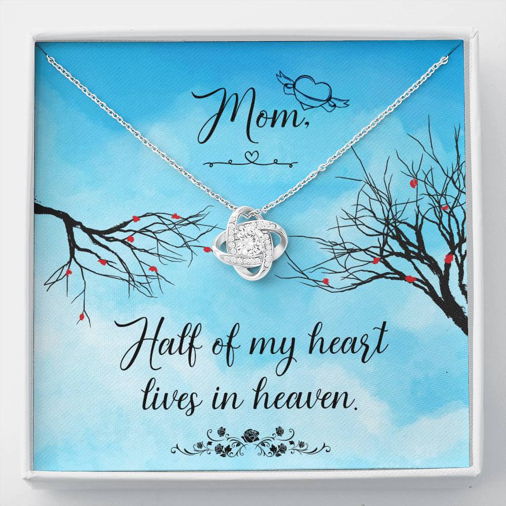 Mom Half Of My Heart Mother's Day Gift Love Knot Necklace