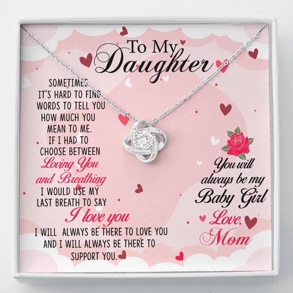 To My Daughter Happy Mother's Day Love Knot Necklace