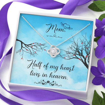 Mom Half Of My Heart Mother's Day Gift Love Knot Necklace