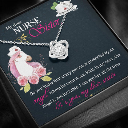 My Dear Nurse Sister Mother's Day Gift Love Knot Necklace